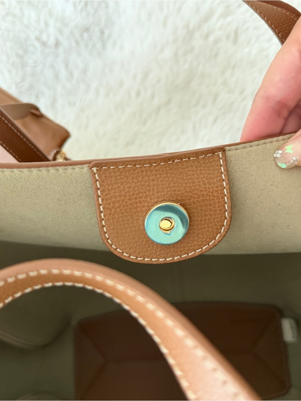 Polene Paris Full Size Cyme Tote in Textured Camel - w/ Original Box & Dust Bag - Picture 11 of 13